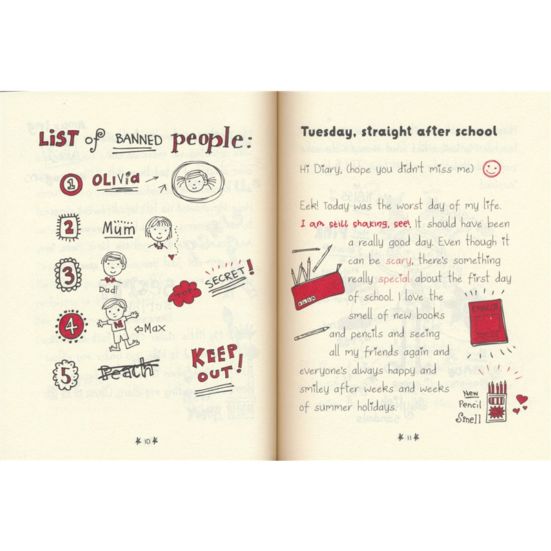 绿色环保 [正版]Scholastic Ella Diaries 艾拉日记8册套装 儿童英语故事桥梁书 校园成长 课外读