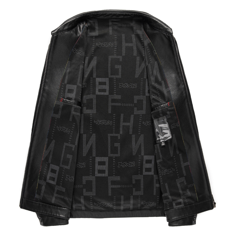 免费试穿 2024春秋装真皮夹克正品海宁皮衣男山羊皮软皮春秋季防风防水潮流中年男士商务休闲皮夹克外套海宁真皮绵羊皮高清大图