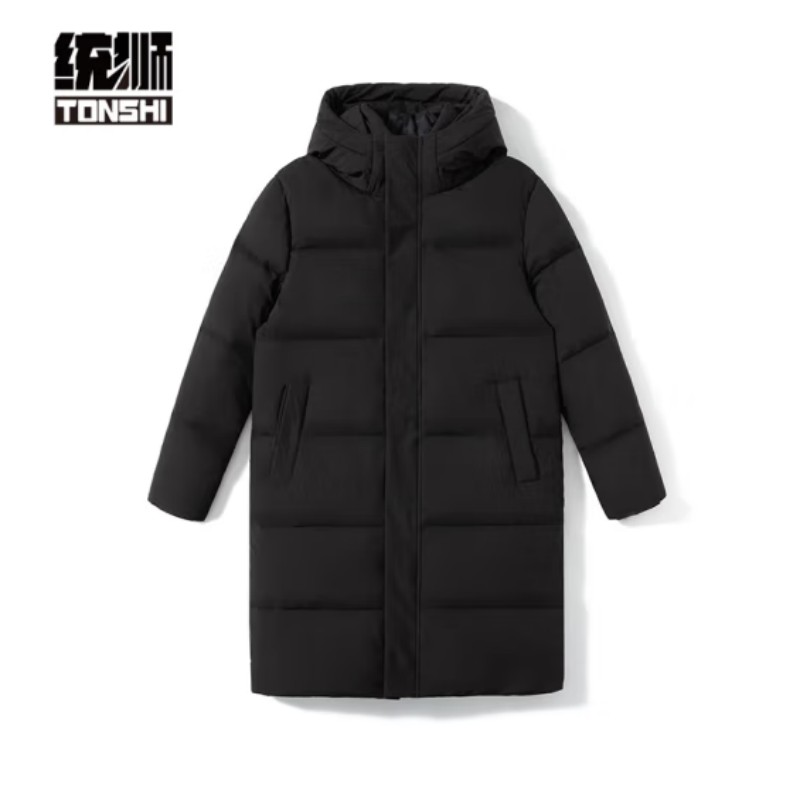统狮 中长款羽绒服 YR9 件 黑色 L