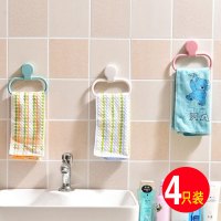 强力粘贴毛巾环卫生间免打孔毛巾架厨房抹布挂架挂毛巾架子4只装多款家装建材及五金家装主材厨卫五金/挂件毛巾杆/架