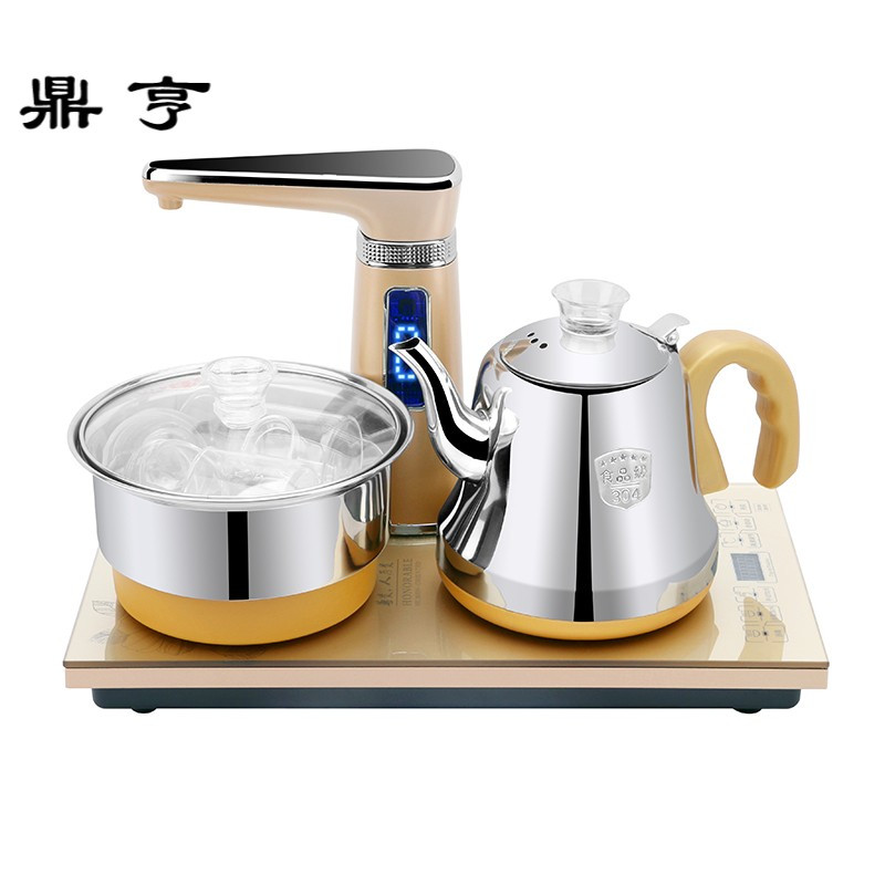 鼎亨37x23嵌入式茶具套装家用茶台电热磁炉全自动上水玻璃茶壶泡