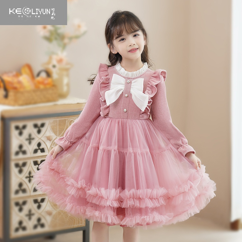 可莉允女童连衣裙春季儿童公主裙春款服装蓬蓬裙洋气tutu裙冬裙裙子
