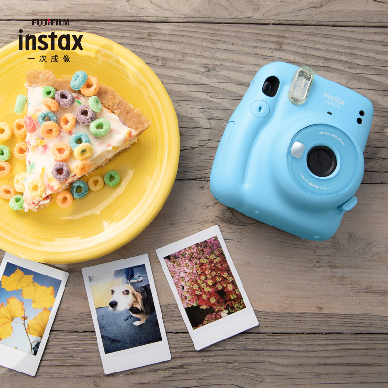富士（FUJIFILM）INSTAX 一次成像 立拍立得 mini11晴空蓝 胶片相机 mini8/9升级款 单机标配