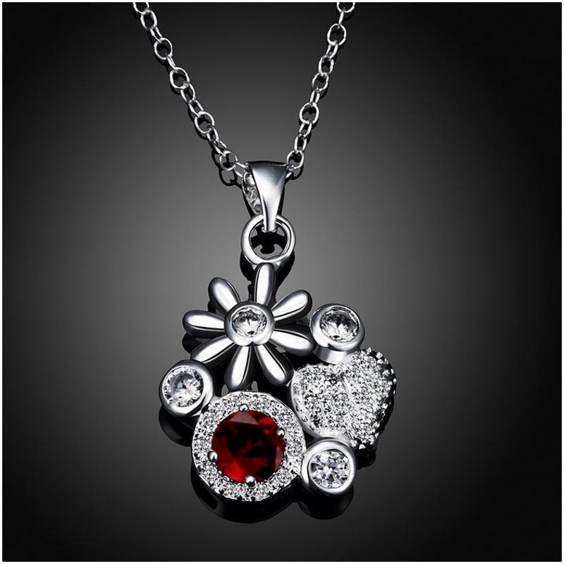 N095 Women Silver Necklace日韩款时尚镀银坠锁骨链女饰品礼物送女朋友七夕情人节礼物