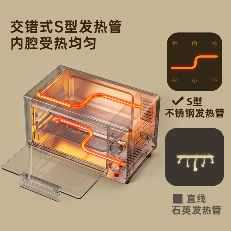 小熊(Bear)电烤箱 家用迷你多功能 入门烘焙小型烤炉烤箱 烘焙烤蛋挞蛋糕10升容量 10L晨曦黄 DKX-F10R6