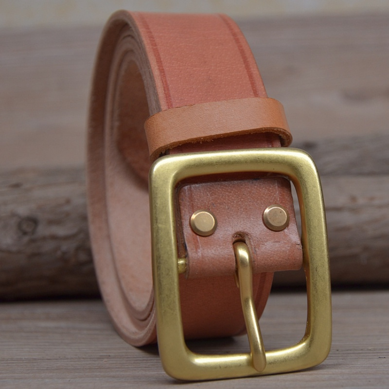老式头层电工皮带rs男士牛皮劳保腰带加长加宽铜针扣中老年裤带 款式1