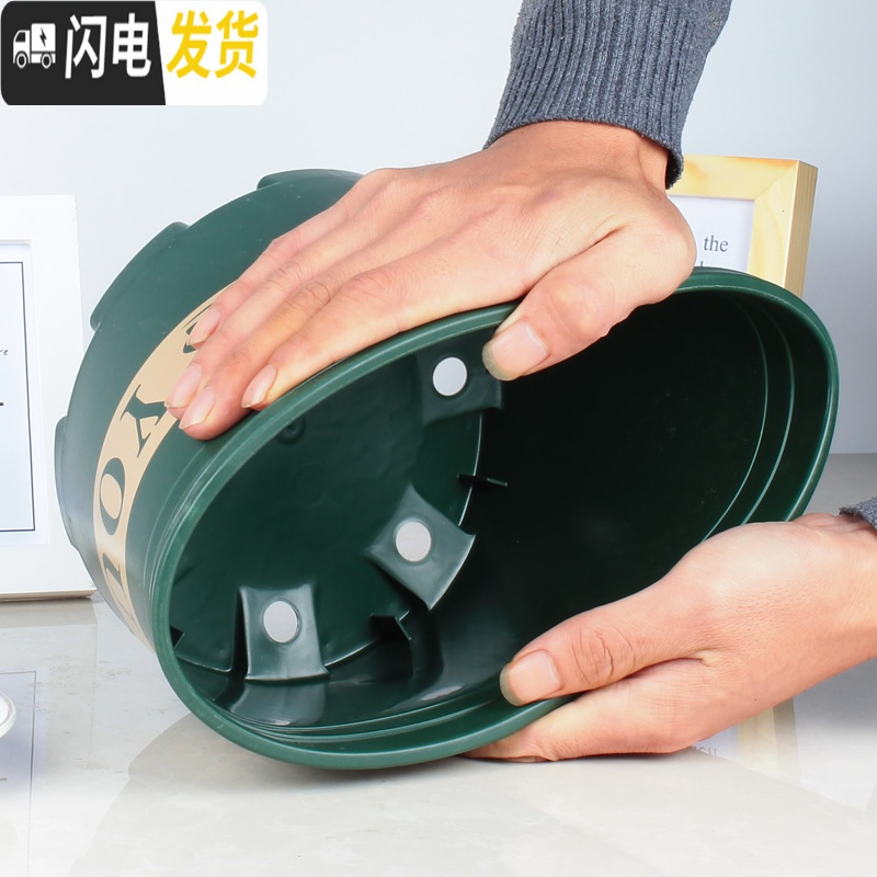 三维工匠塑料矮胖新加仑花盆绿萝月季多肉大口径加厚小加仑盆 高1加仑砖红(口径16CM)[5个装] 含托盘花盆容器