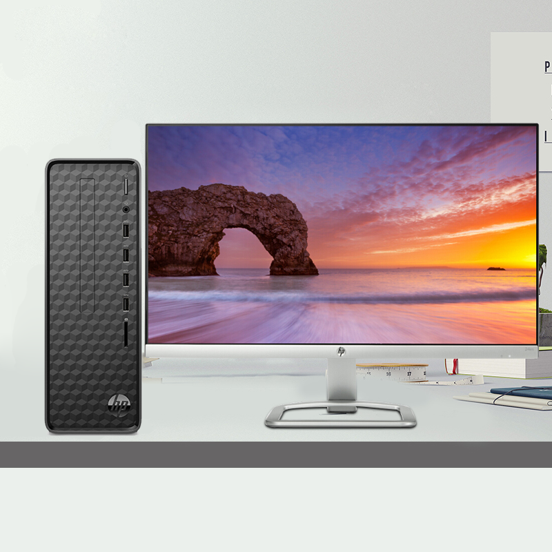 惠普/HP 小欧S01新款 G6400/16G/2T机械+256G SSD/Wifi/键鼠/Win10/带串口/pF122ecn 23.8英寸 ...