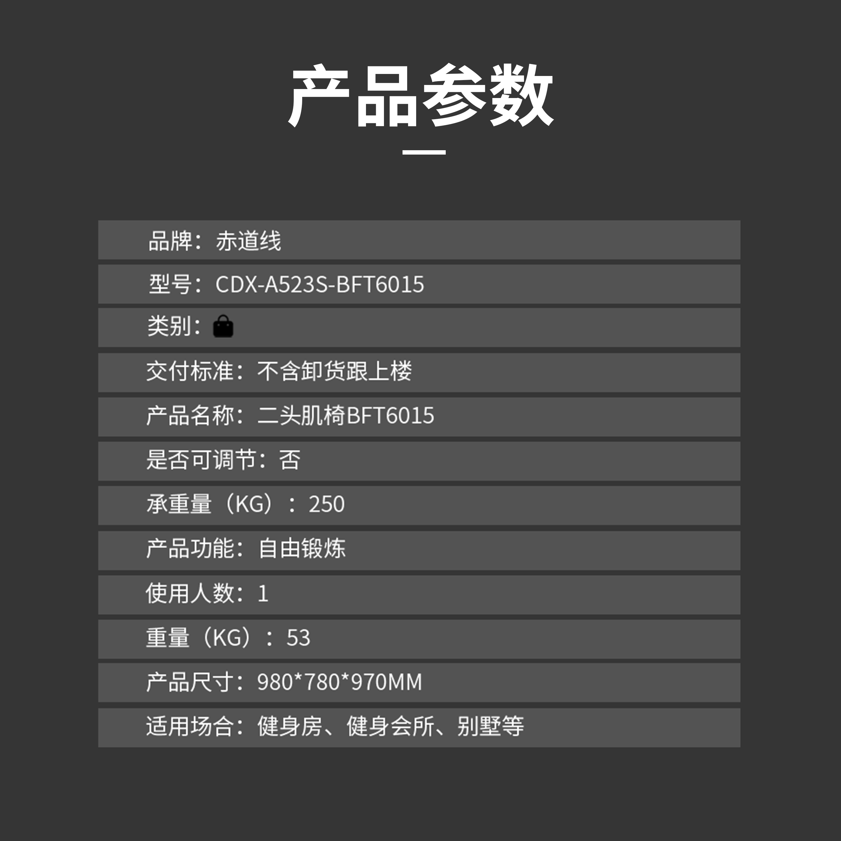 赤道线 二头肌椅综合训练器CDX-A523S-BFT6015高清大图