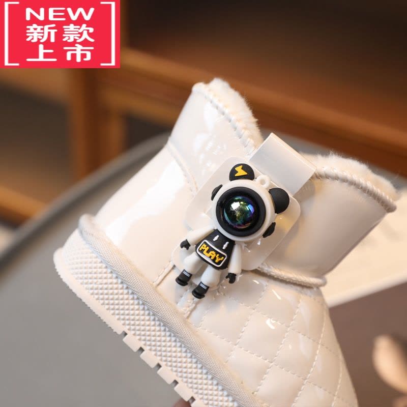 可莉允儿童雪地靴防水女童靴子冬季男童加厚棉鞋冬鞋加绒雪地棉保暖图片