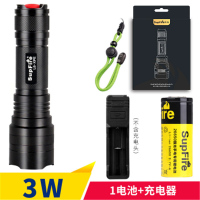 SupFire神火L6强光手电筒高亮泛光型26650锂电池 充电 远射L6-XPE L6-R5 三种功率LED可供选择