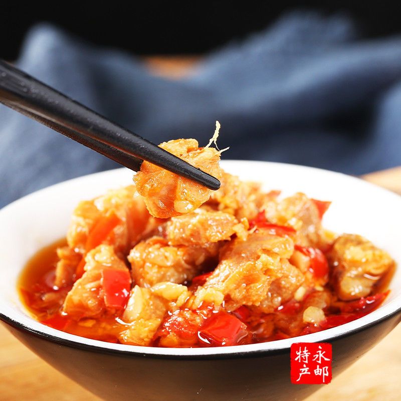 九嶷兔肉1瓶精装版 九嶷山兔肉辣椒酱湖南永州宁远特产剁辣椒兔丁兔排鱼瓶礼盒下饭菜