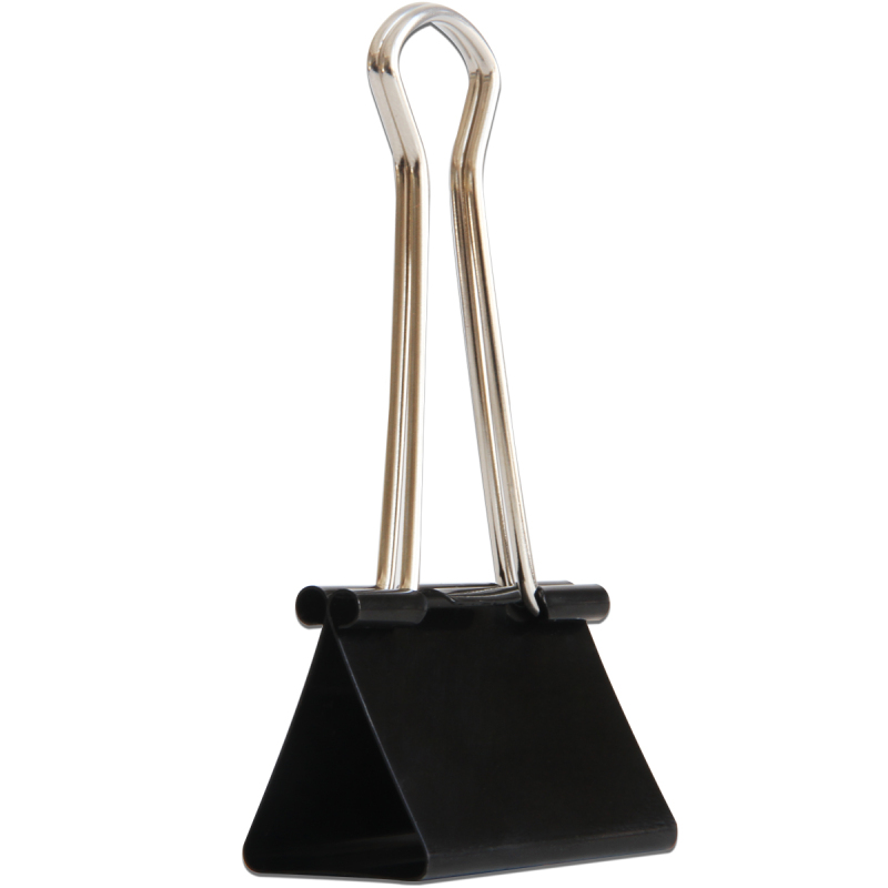 得力(deli)8561黑色长尾夹50mm大号票据夹燕尾夹文件装订铁强力夹子