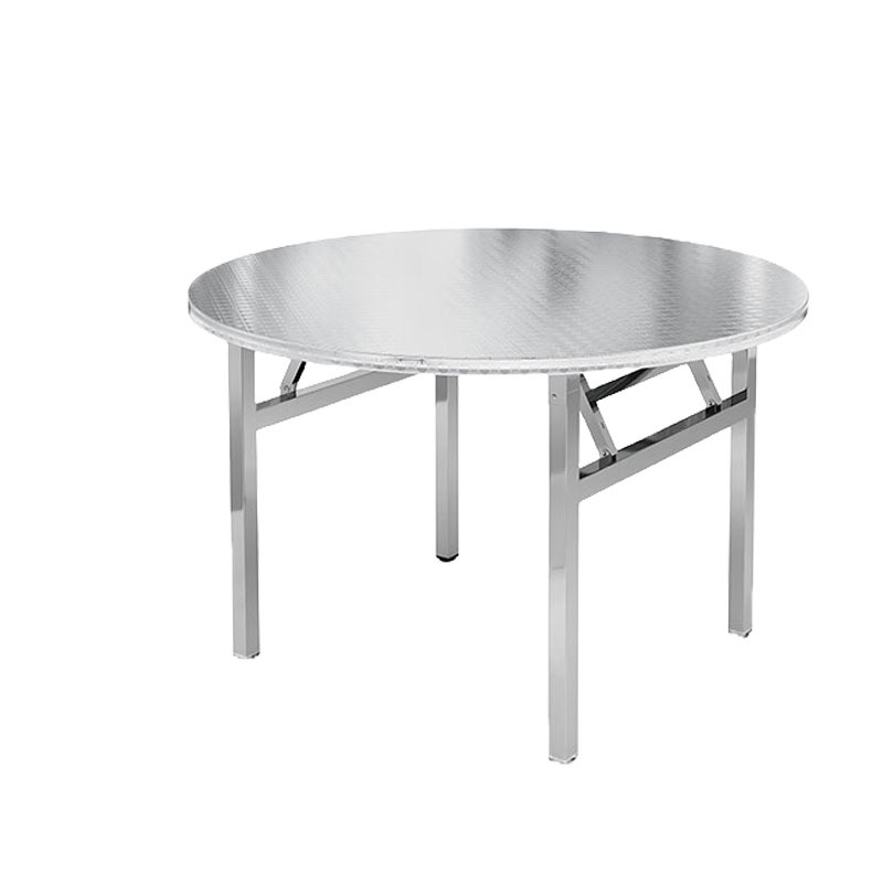 2圆桌 压花桌面视频介绍_域赢不锈钢折叠桌经济型圆餐桌单层吃饭桌