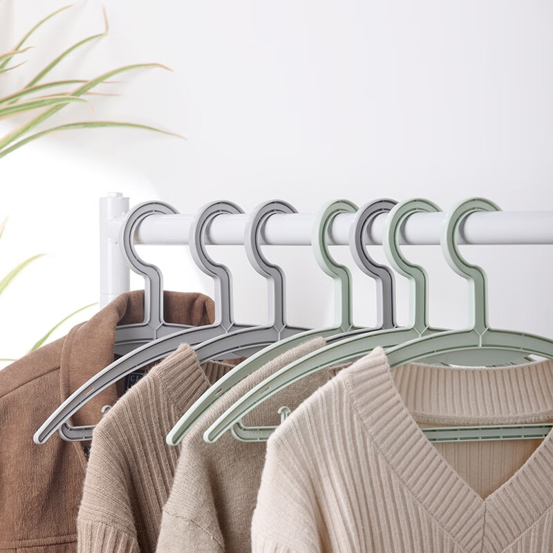 茶花衣架强韧防风弓形肩线挂衣无痕101002(颜色随机)高清大图