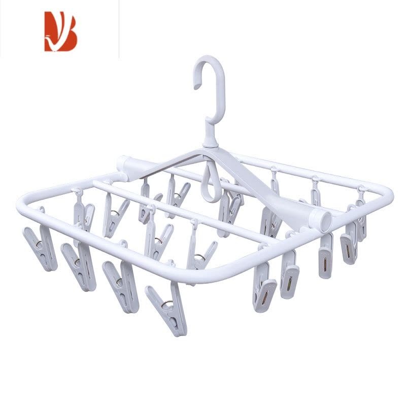 三维工匠多婴儿晾内衣内裤晒袜子夹凉衣架家用器多夹子儿童折叠防风图片