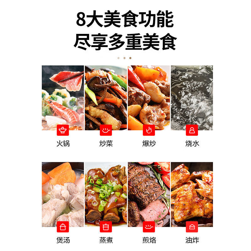 美的(Midea)电磁炉家用炒锅套装大功率省电火锅多功能炒菜一体猛火C22-WK2202(WK2202P1) ZH高清大图