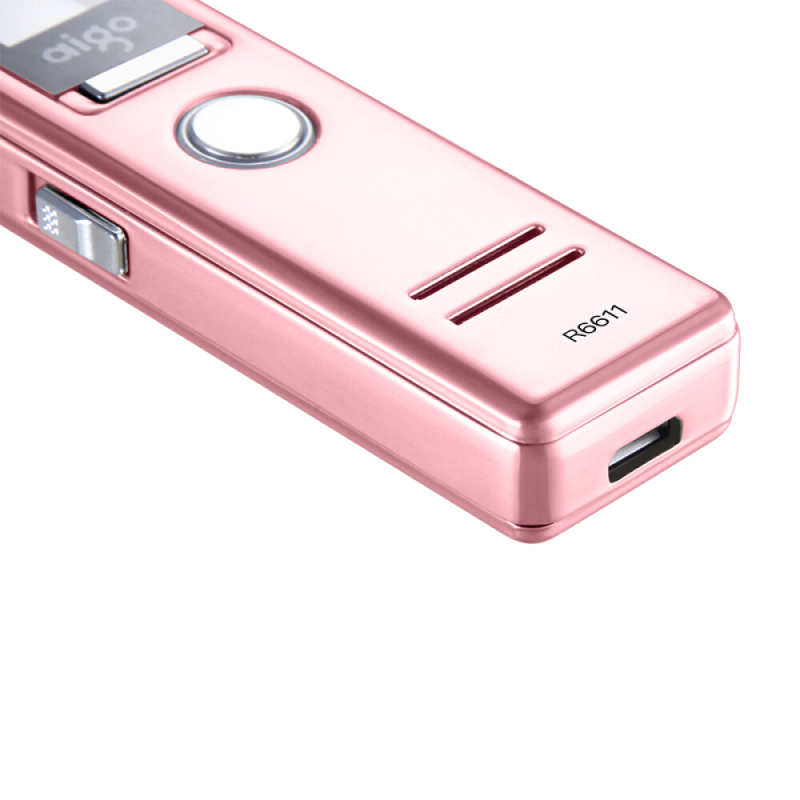 爱国者(aigo)录音笔 R6611 8G 微型专业 高清远距降噪 MP3播放器 学习/会议采访取证