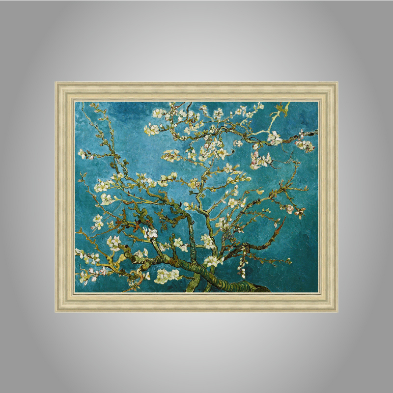 172art艺术画定制梵高 杏花开了家居装饰挂画世界名画客厅卧室艺术画油画北欧美式画 单幅艺术画