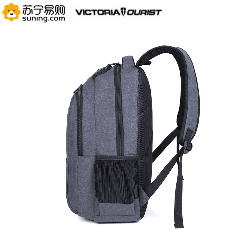 维多利亚旅行者 VICTORIATOURIST 双肩包电脑包15.6英寸 男女商务防水双肩背包V9006灰色电脑数码包高清大图