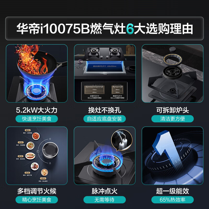 华帝(vatti) 25立方顶侧双吸 5.2kW燃气灶具16L恒温燃热 烟灶套餐 i11237+75B+i12151S高清大图