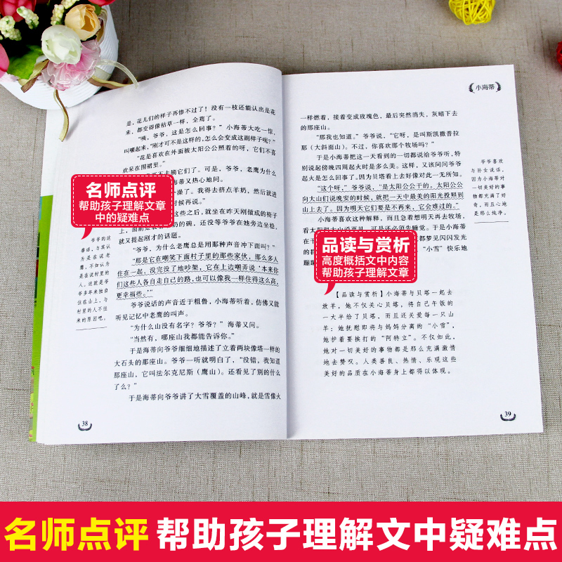 小海蒂 [正版]小海蒂原著 小学三年级四五六年级必读的课外书 小学生3-4年级课外阅读书籍导读版带批注8-10岁以上学生