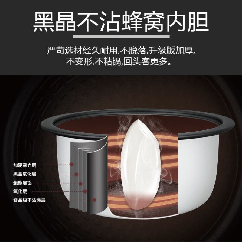 德世朗(DESLON)电饭锅 摩登灰 无蒸笼 13L(15-20人份)2000W高清大图