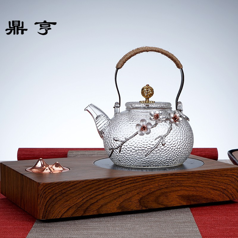 鼎亨日式梅花整套功夫茶具套装家用耐热玻璃泡茶壶茶杯茶道锤纹烧