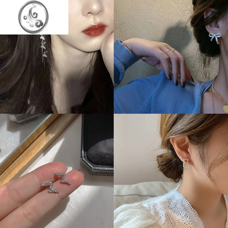 jimi韩国气质长款复古金属蝴蝶流苏耳环耳夹女高级感显脸瘦耳坠耳饰品