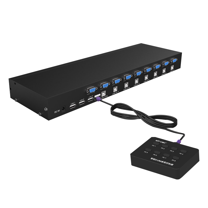 迈拓维矩 MT-801UK 8口手动USB KVM切换器 19英寸机架式 配线一年包换