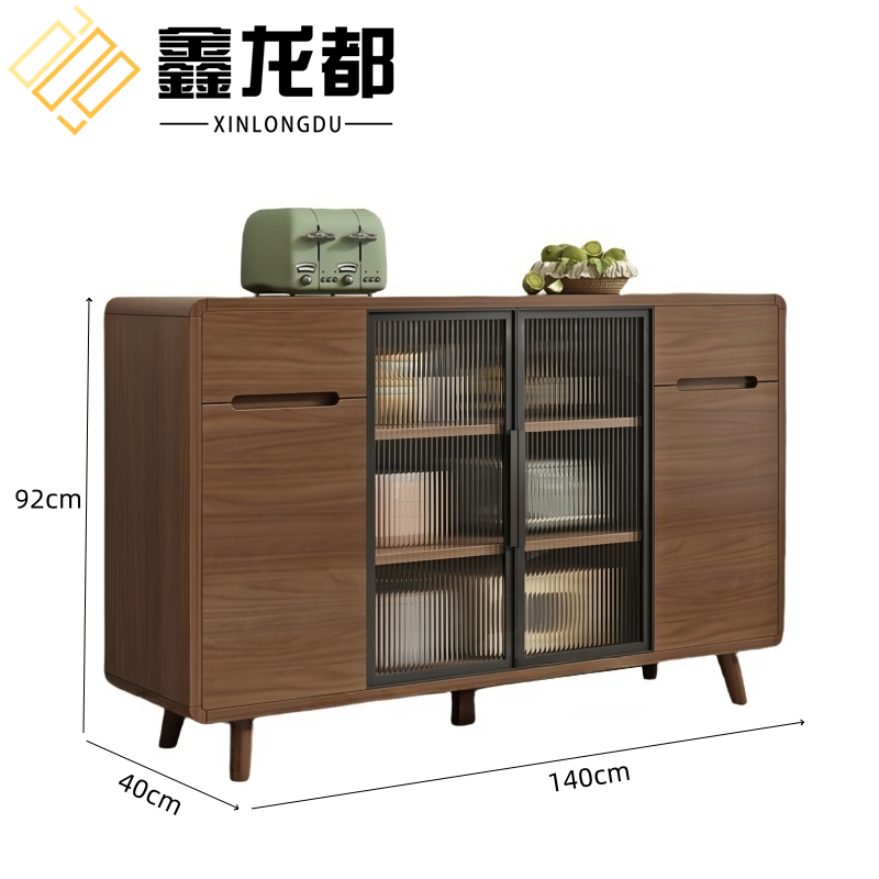 鑫龙都餐边柜实木 餐边柜四门台 40cm宽