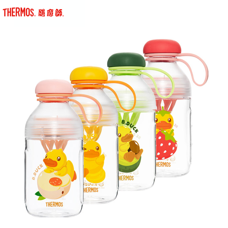 膳魔师（Thermos）塑料杯tcseB.Duck联名款元气水果奶昔榨汁杯摇摇杯男女学生随手杯430ML手提高清大图