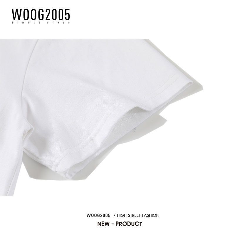 WOOG2005ins火原宿港风情侣上衣宽松韩版潮牌字母印花短袖T恤潮