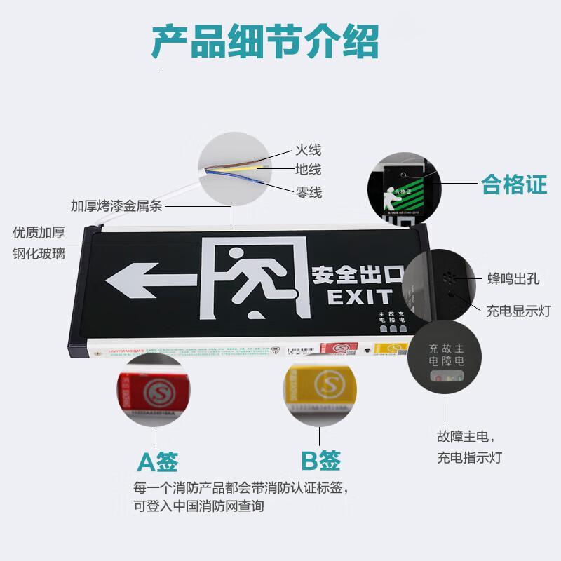 鸣固安全出口指示灯单面出口单位:个
