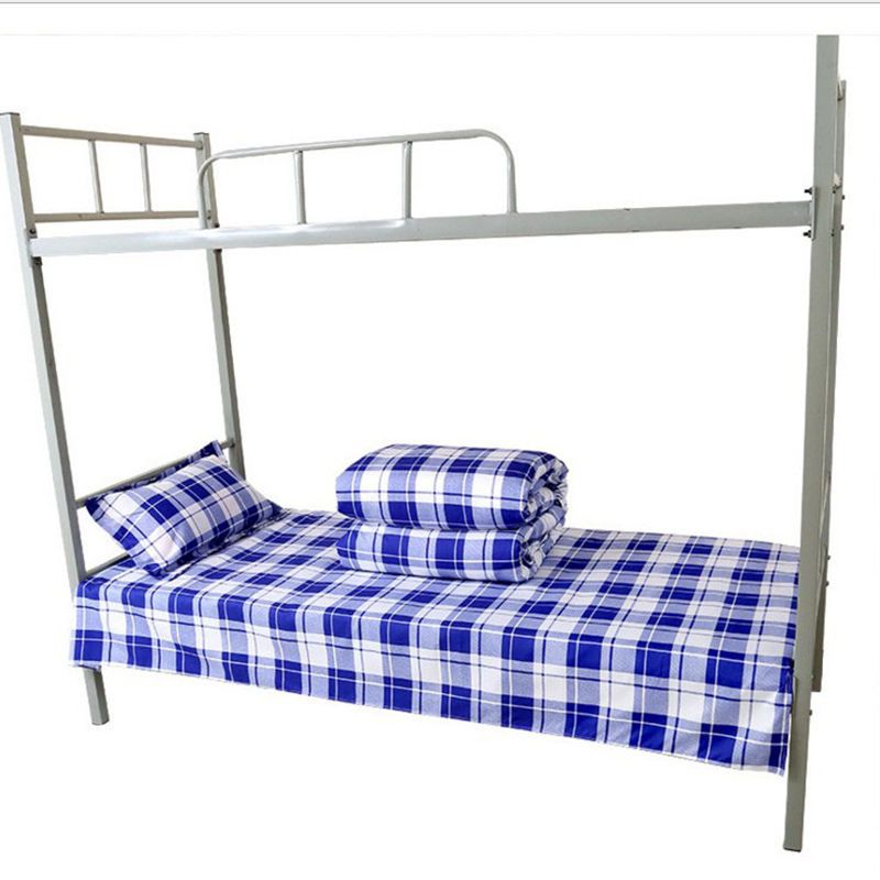 学生宿舍单人床纯棉加厚款蓝白格床单1.1米1.2米1.5米
