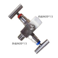 博瑞针型阀 不锈钢内螺纹NPT1/2-字手柄 双阀组针型阀