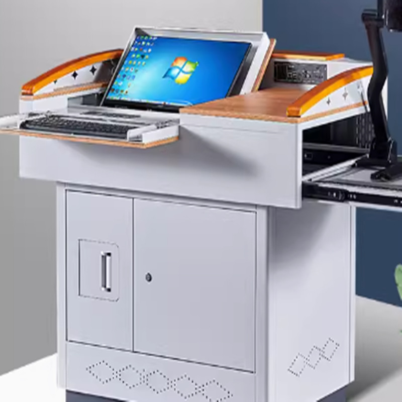 教师多功能实验讲台多媒体讲台钢制多功能教学老师讲台学校教师教室