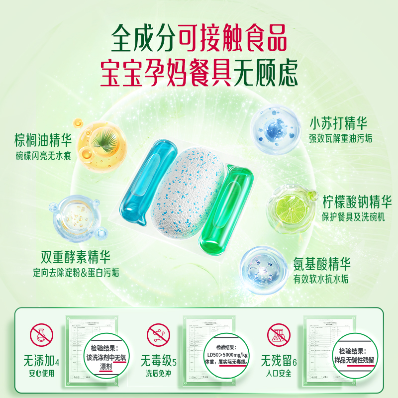 立白洗碗机专用植物安全洗碗凝珠39g*3袋全成分食品用去重油污垢清新净味高清大图