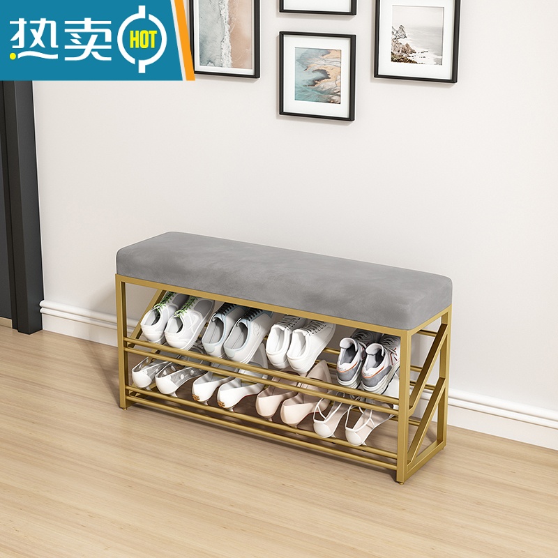 敬平进门换鞋凳家用长条凳窄小门口斜放可坐两层换鞋凳简易收纳鞋凳小收纳凳高清大图