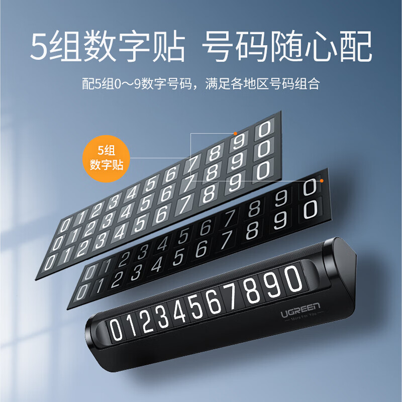 绿联临时停车牌数字贴塑胶款5组数字贴荧光大数字 LP178/70658 5个起订 (货期3-6天)高清大图