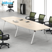 HiBoss钢架会议桌简约现代长条板式办公桌会议桌培训桌子