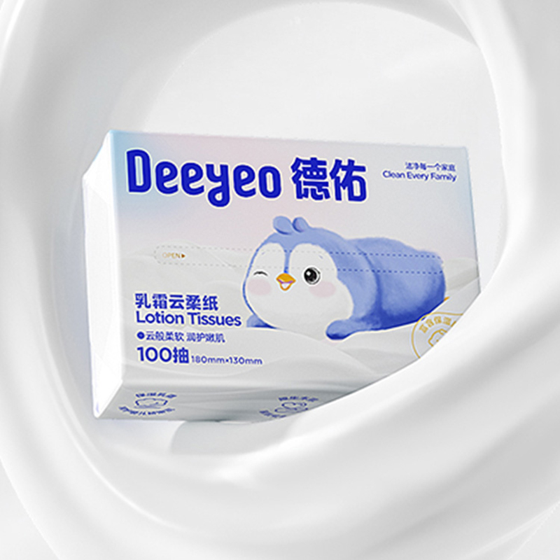 德佑纸面巾100抽*10包10040178乳霜云柔(包装随机)高清大图