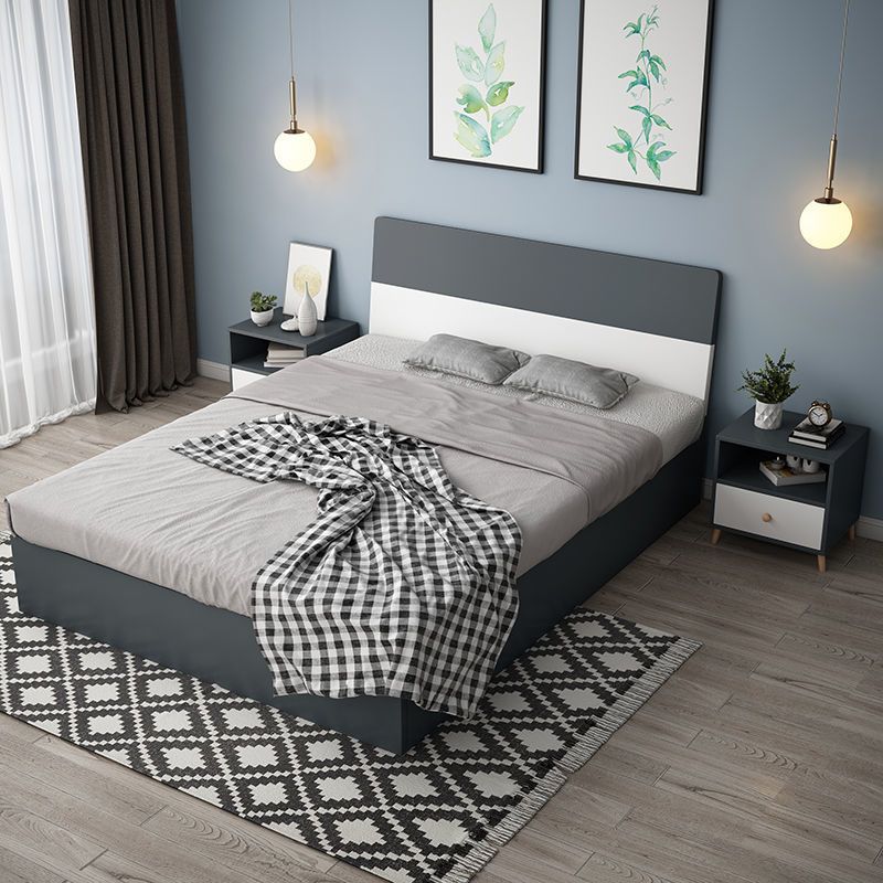 慕栢森床实木床现代简约平板床北欧风双人床儿童床板式床