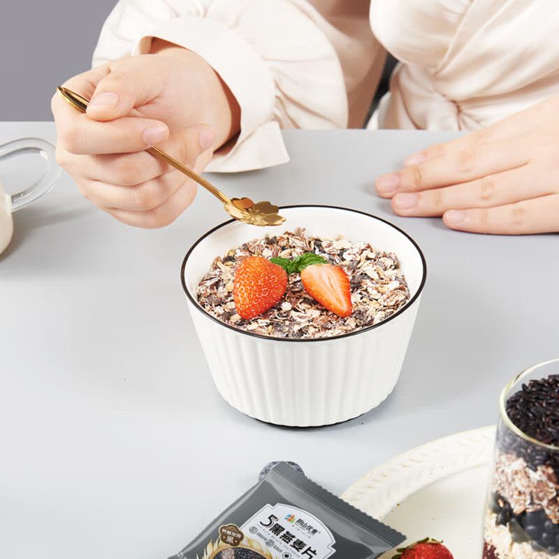 阴山优麦(YIN SHAN OATS)5黑燕麦片420克(35克×12)冲泡即食燕麦片混合麦片营养早餐图片