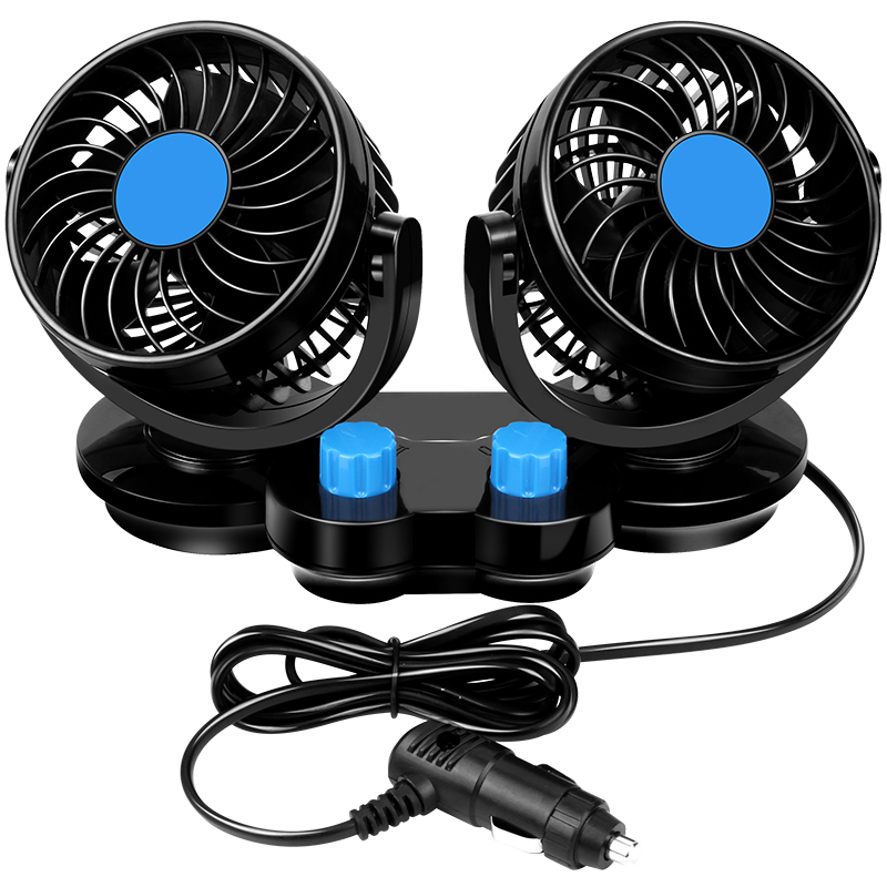 车载风扇车用双头12v24v面包车小货车制冷强力大伏栽汽车内电风扇12v