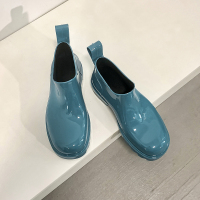 Ideamini男女情侣牛油果雨靴2022新款春秋外穿防滑果冻雨鞋厚底内增高防水