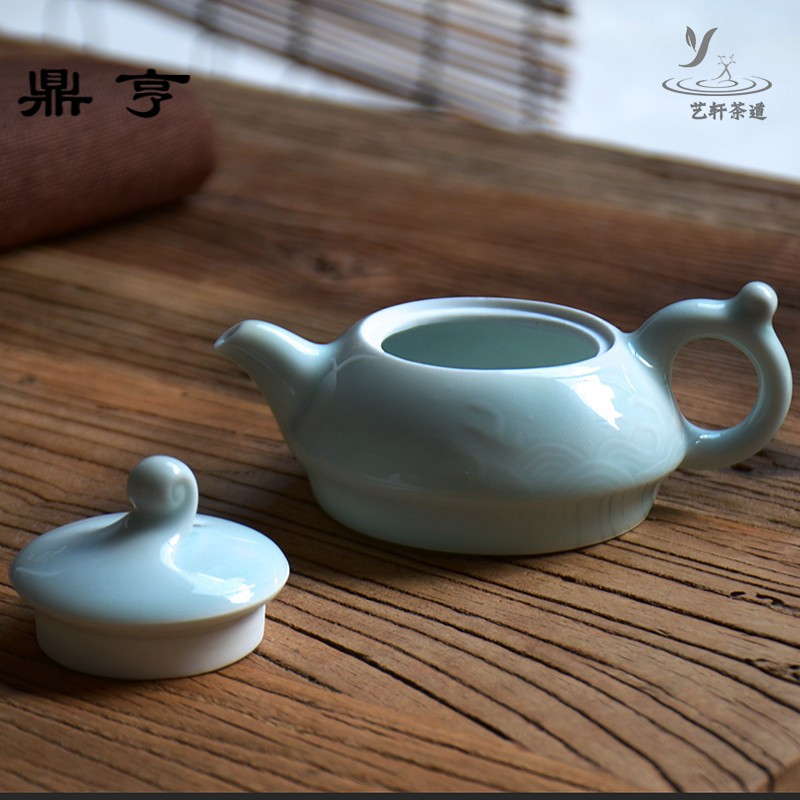 鼎亨景德镇影青茶壶陶瓷泡茶壶带过滤茶壶功夫茶具套装单壶冲茶器
