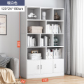 布欧格家用书柜落地靠墙 【柜门款】120*24*180cm暖白色 自己安装