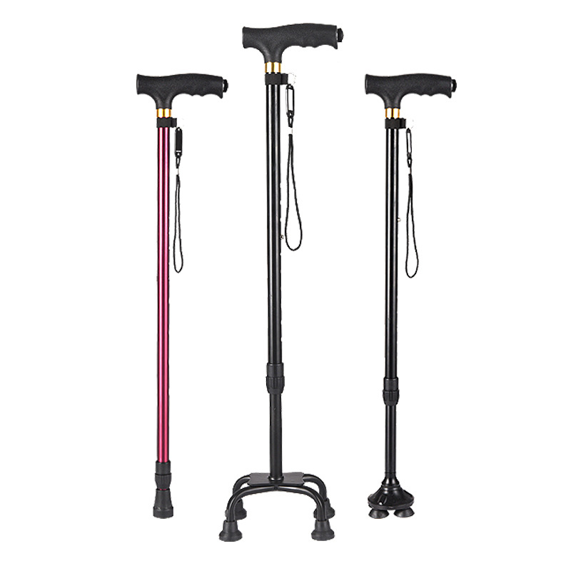 三极户外tripolartp3903四脚伸缩手杖户外老年人扙轻便多功能带灯防滑