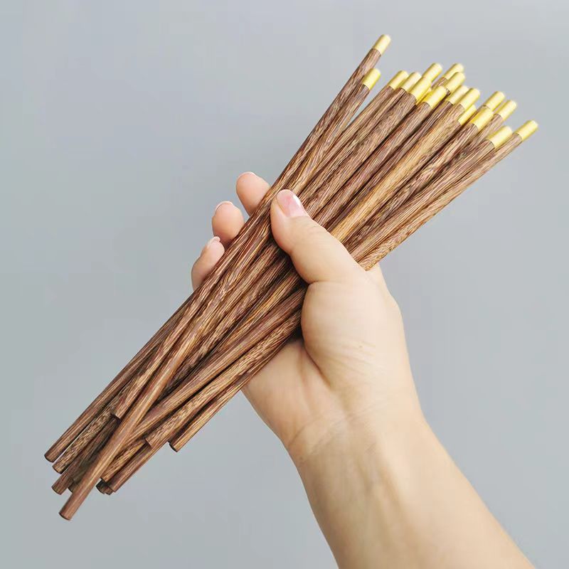 珑伽辛 圆顶福鸡翅木筷子 10双装/盒高清大图